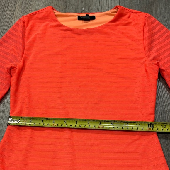 COPY - REVOLVE h:ours Size S Mini Dress Neon Orange Striped Bust Bodycon Sleeve… - Picture 8 of 11